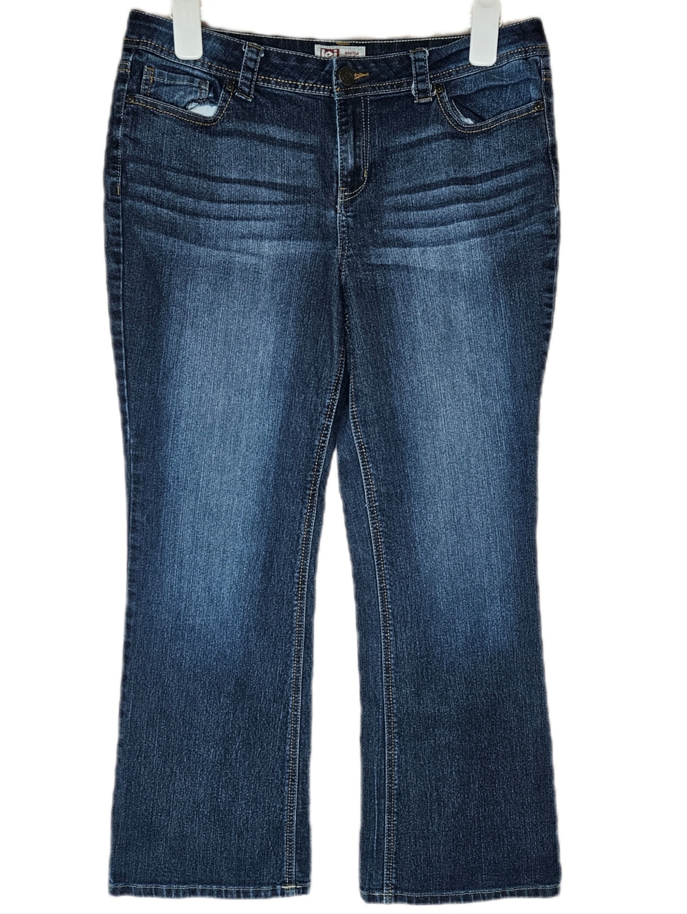 l.e.i. Sophia Hipster Flare Jeans Womens Juniors 17 Dark Wash Denim Y2K Mid Rise